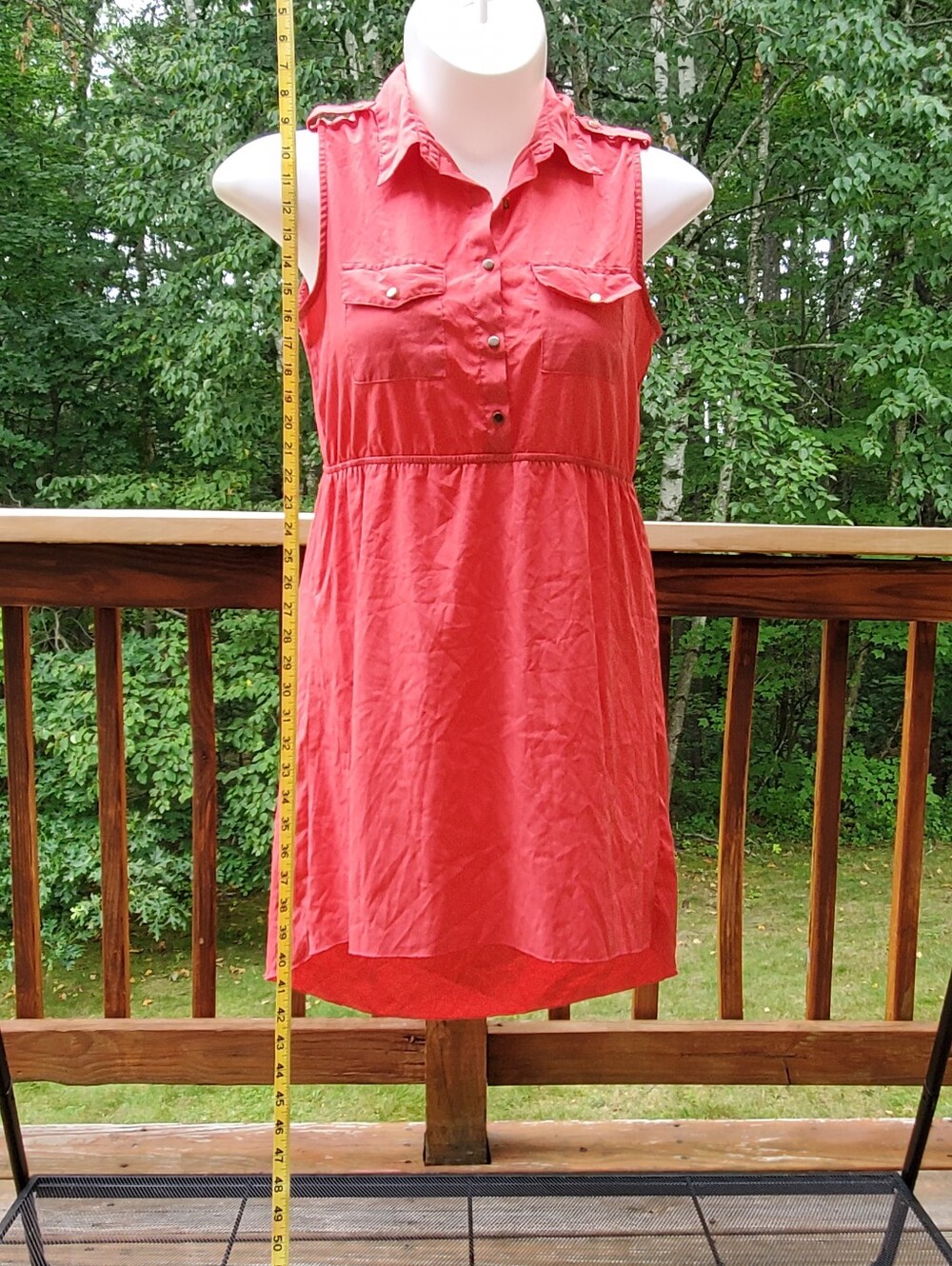 bloom Coral Sleeveless Shirt Dress